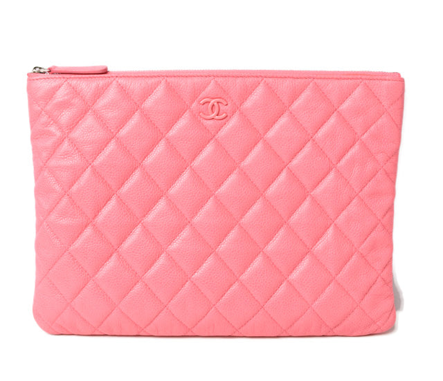 Top Quality Chanel Caviar Skin Clutch Bag/Flat Pouch Rose Pink
