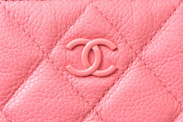 Top Quality Chanel Caviar Skin Clutch Bag/Flat Pouch Rose Pink