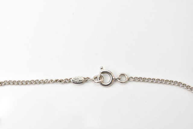 Top Quality Chanel Necklace/Pendant with Rhinestones. Silver/White. 42cm