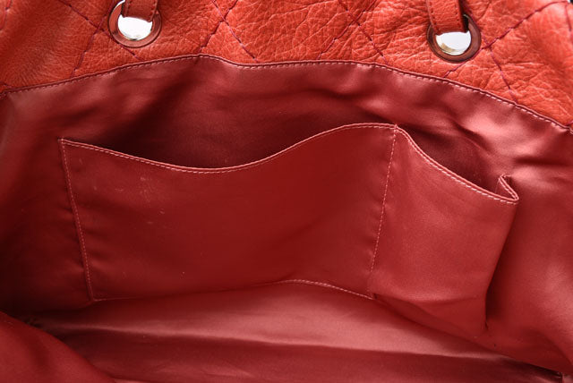 Top Quality Chanel Quilted Leather Shoulder Tote Bag Dark Pink/Silver