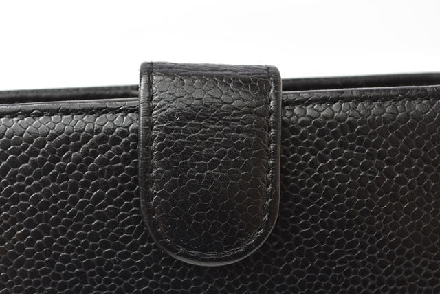 Top Quality Chanel Caviar Skin Vintage Wallet Black
