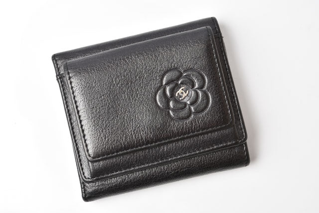 Top Quality Chanel Camellia Lambskin Compact Wallet