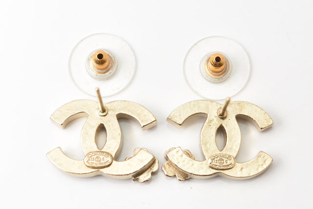 Top Quality Chanel Earrings CC Mark Clover Black/Gold