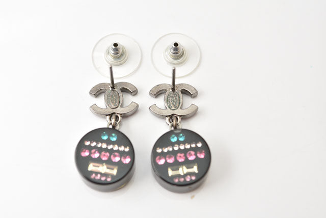 Top Quality Chanel CC Circle Rhinestone Earrings