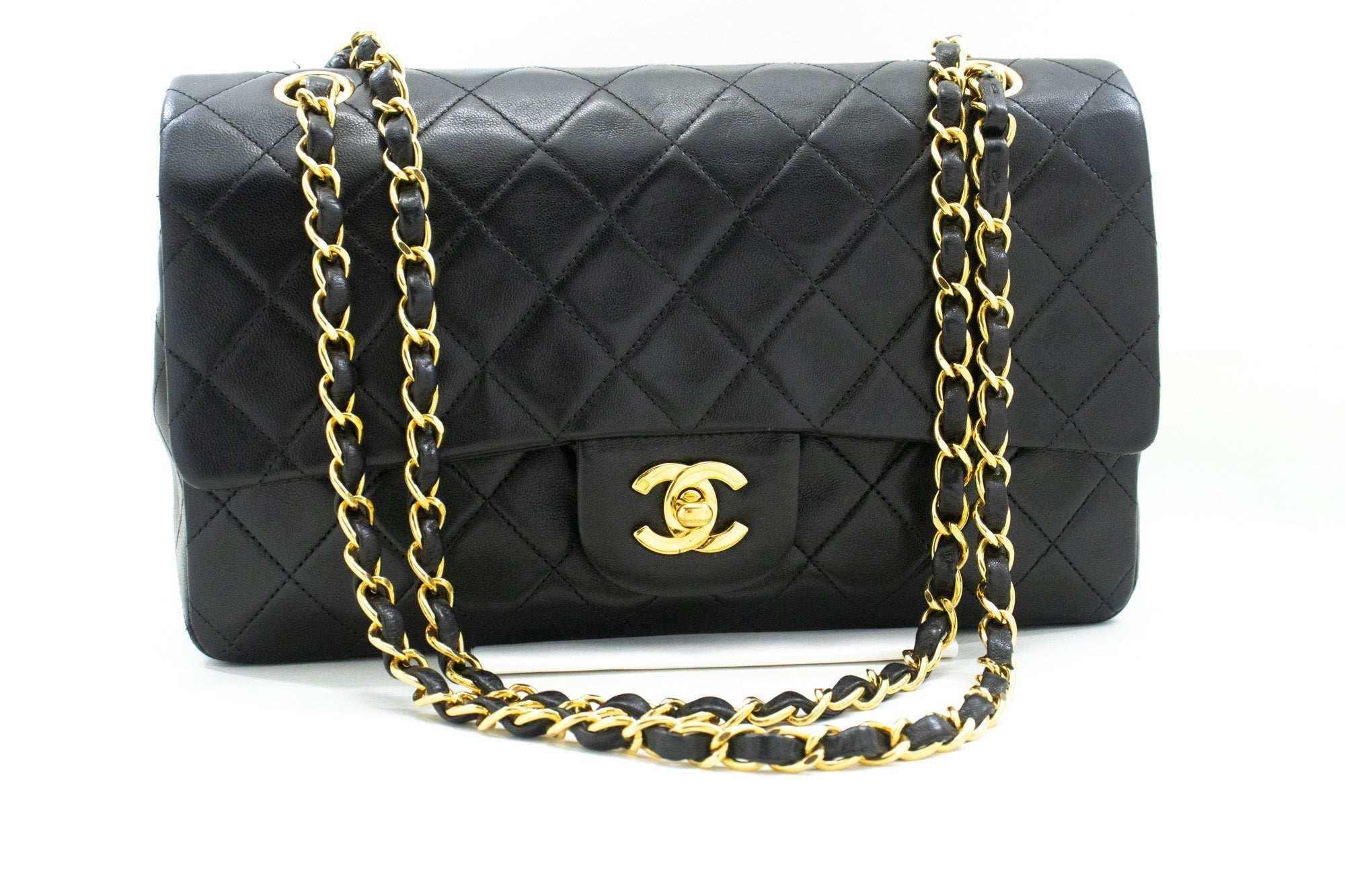 Top Quality Chanel Classic Double New 10 Chain Shoulder Bag Black Lambskin