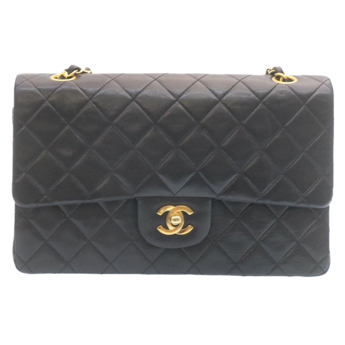 Top Quality Chanel Classic Matelasse 25 Chain New Shoulder Bag Lamb Skin Black Auth 29001A