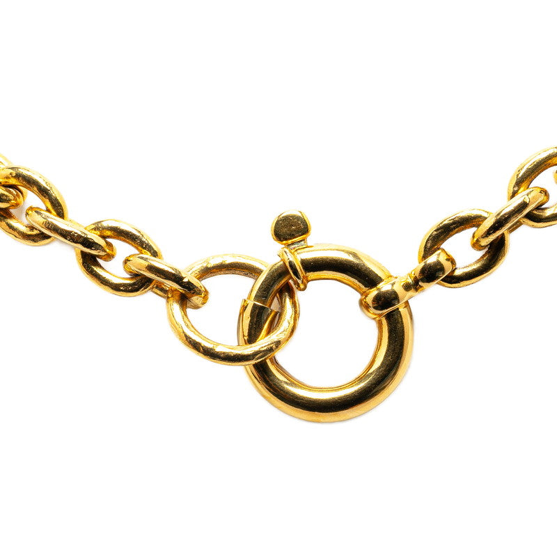 Top Quality Chanel Vintage Triple Coco Mark Gold Plated Necklace