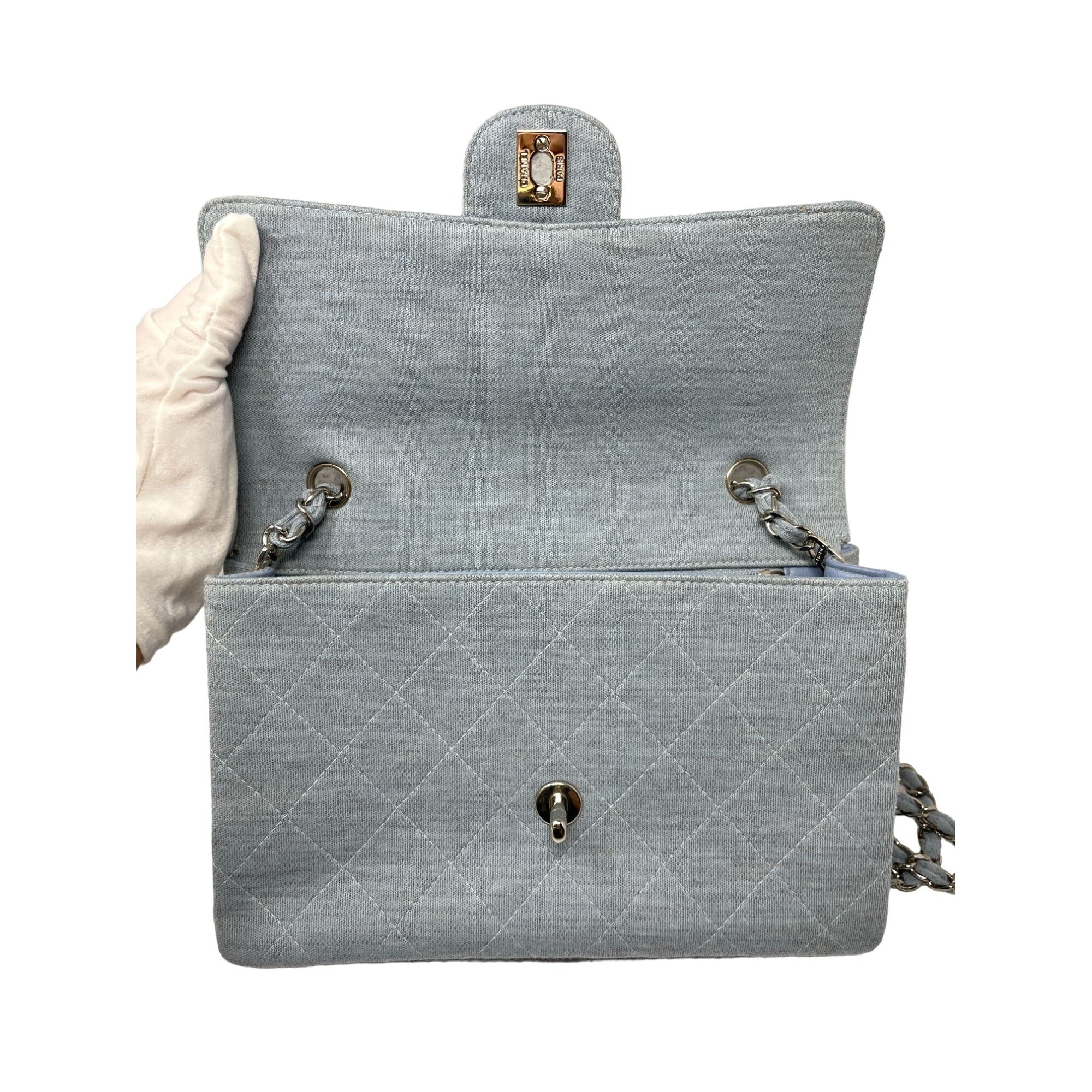 Top Quality Chanel Top Quality Chanel Timeless Blue Jersey Shoulder Bag - Blue