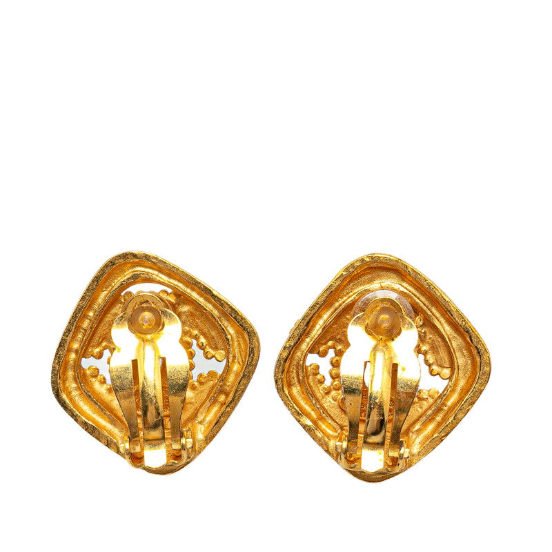 Top Quality Chanel Vintage Coco Mark Rhombus Motif Clip-On Earrings