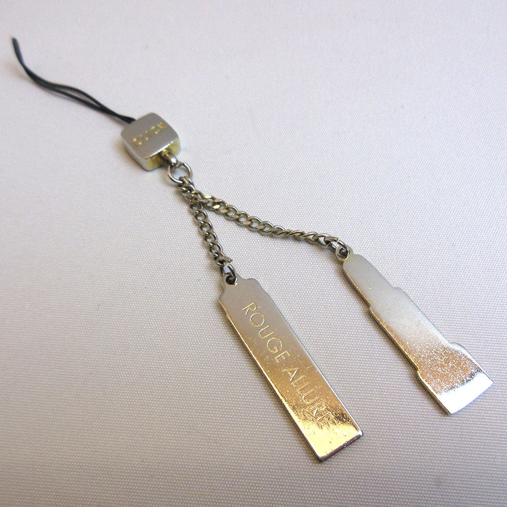 Top Quality Chanel Metal Mobile Strap Keychain Gold Black Red Lipstick Motif