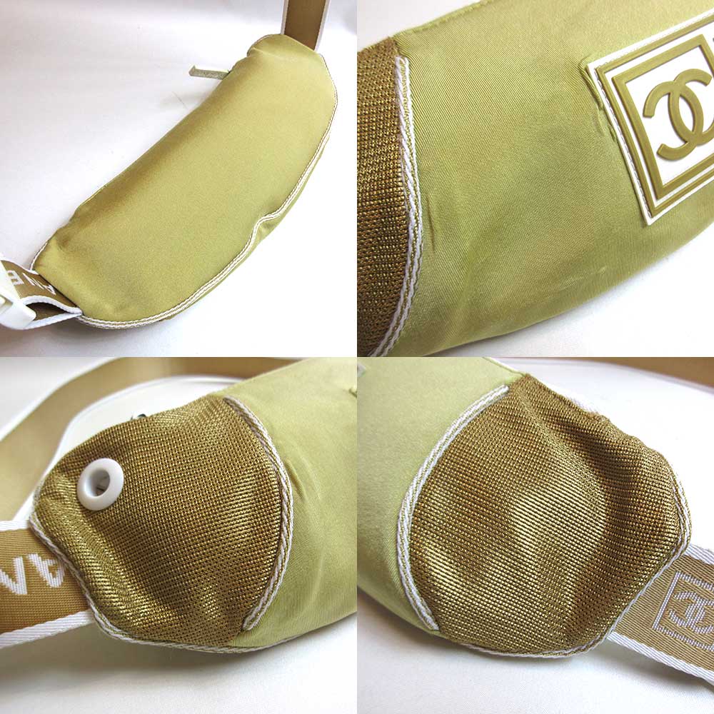 Top Quality Chanel Nylon Waist Pouch Body Bag Beige New
