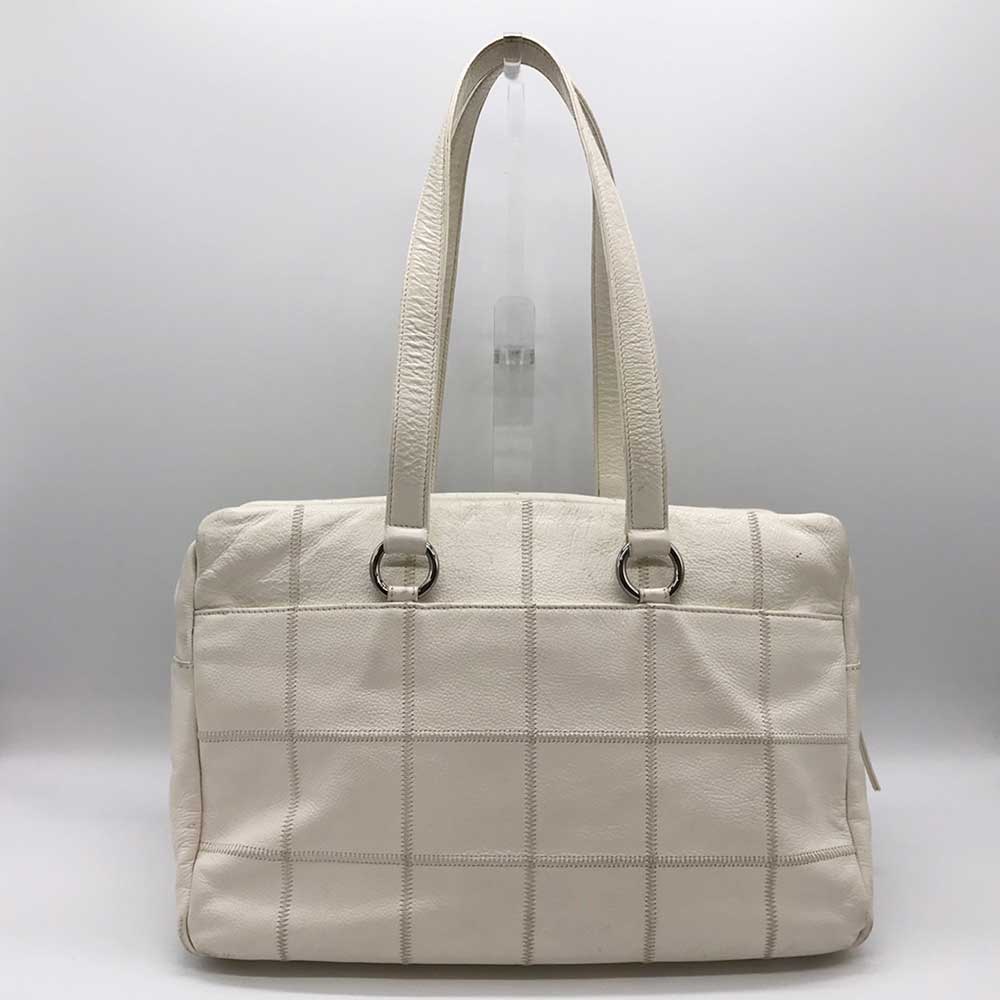 Top Quality Chanel Leather Boston Bag White Chocolate Bar