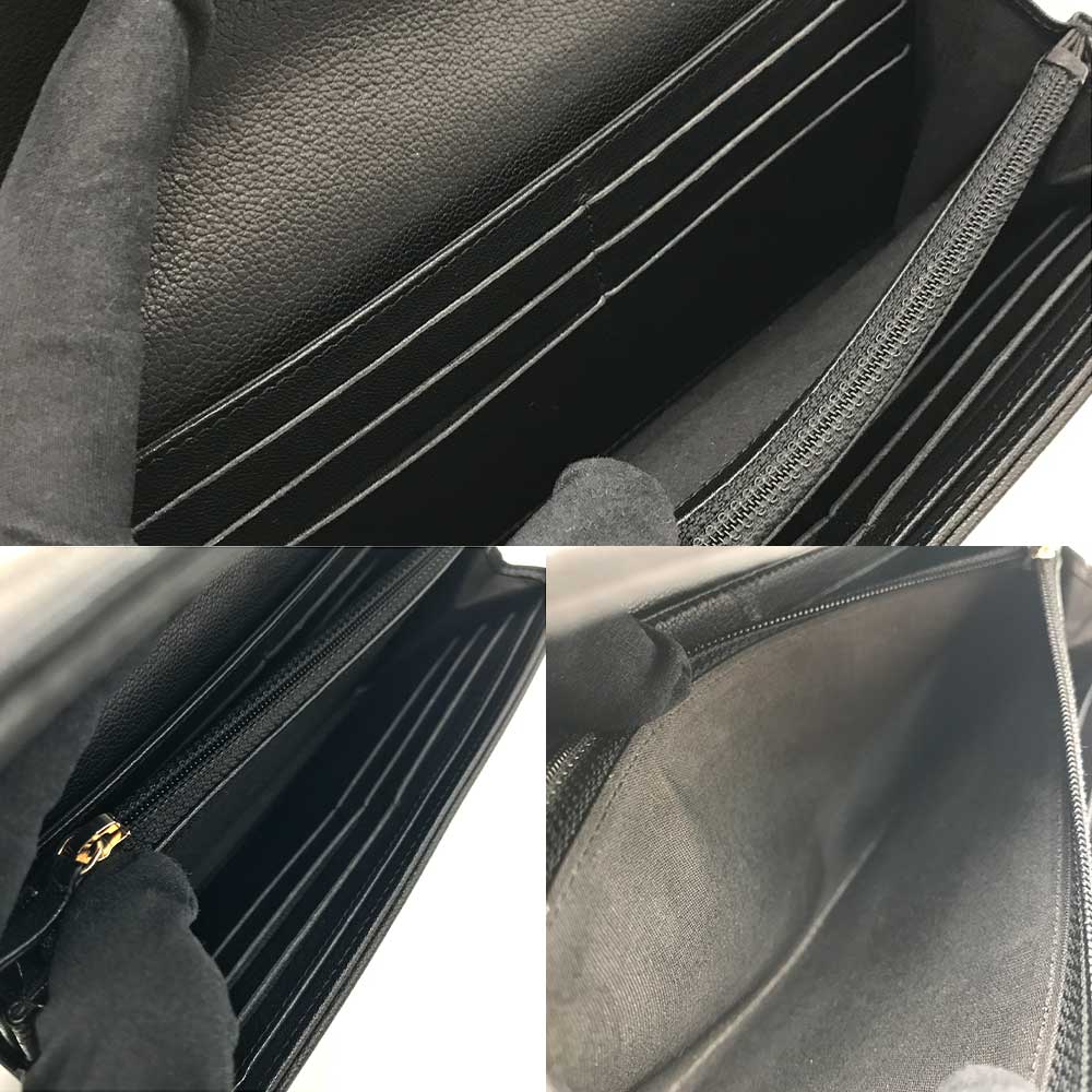 Top Quality Chanel Leather Bifold Long Wallet Black