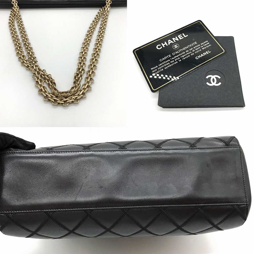 Top Quality Chanel Leather Bicolore Double Chain Tote Bag