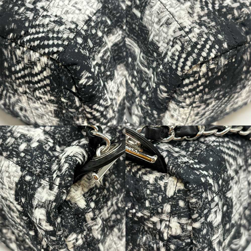 Top Quality Chanel Nylon Backpack Tweed Black White