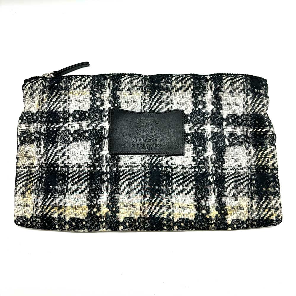 Top Quality Chanel Nylon Backpack Tweed Black White