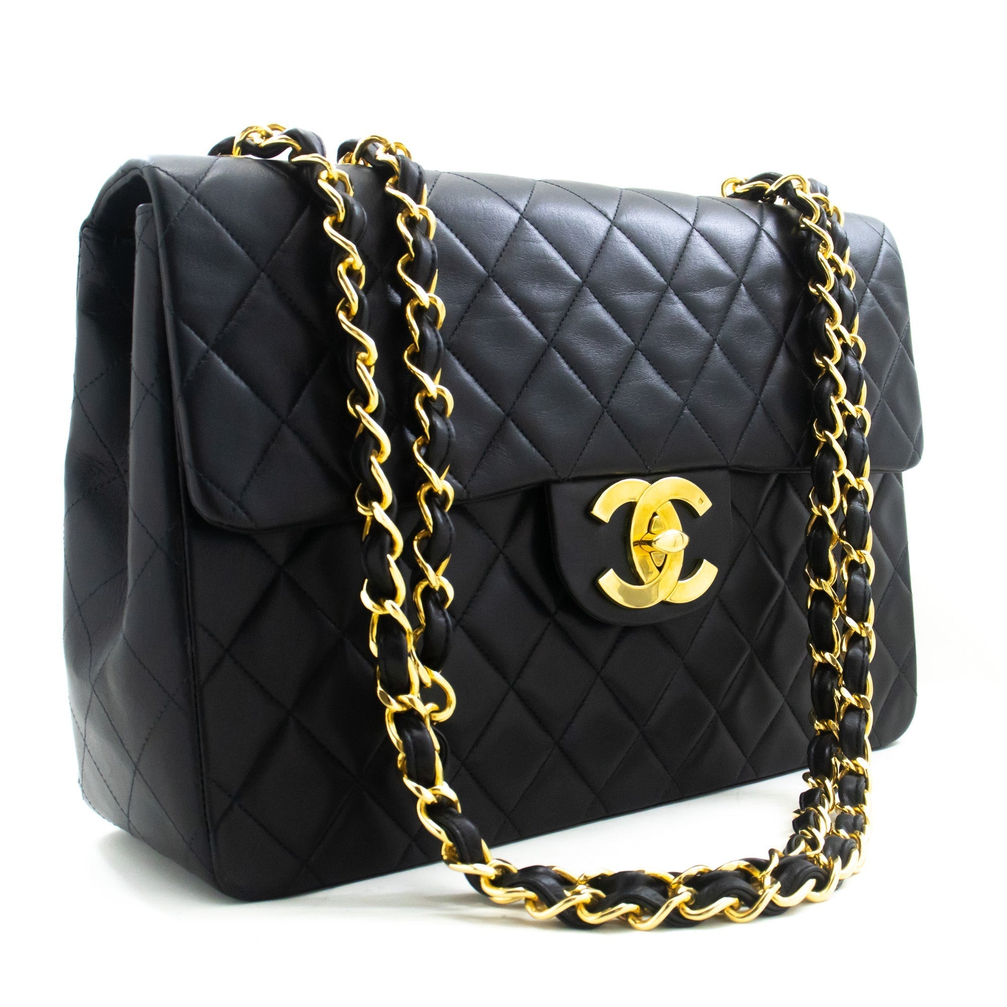 Top Quality Chanel Classic Large 13 New Chain Shoulder Bag Black Lambskin