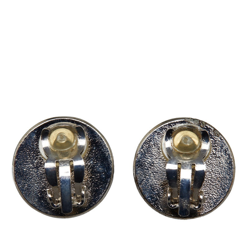 Top Quality Chanel Coco Mark Enamel Earrings Silver White Metal