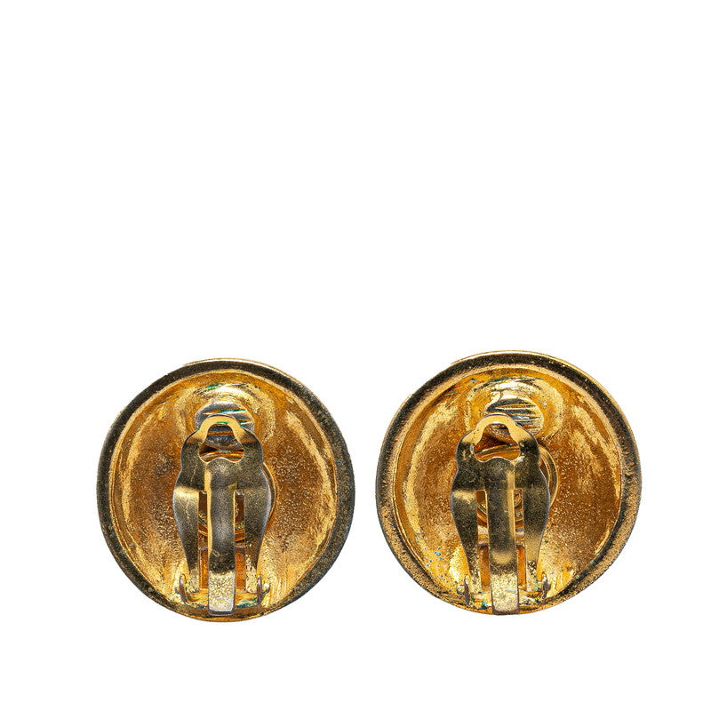 Top Quality Chanel Vintage Coco Mark Round Earrings Gold