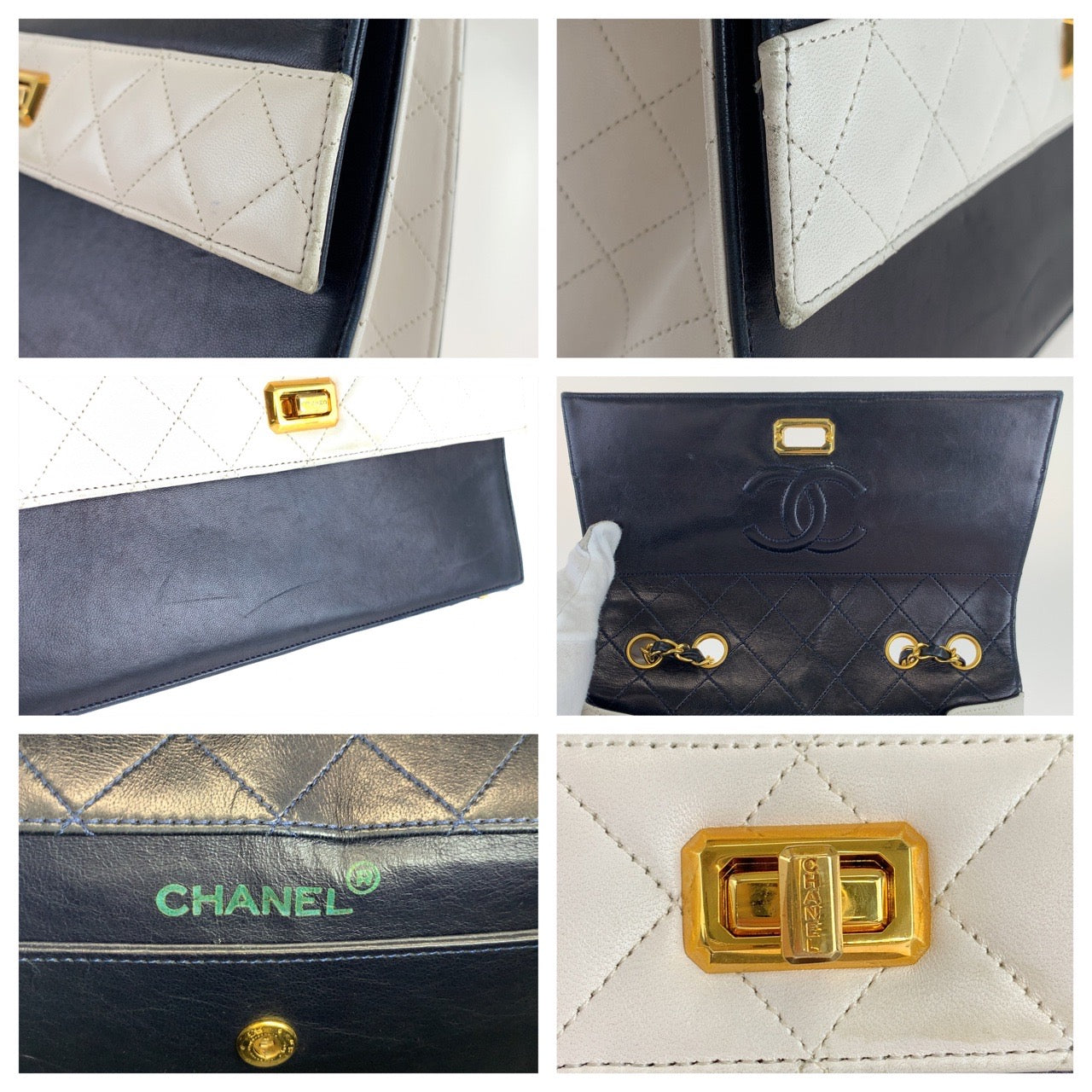 Top Quality Chanel Vintage 2.55 Lambskin Turnlock Shoulder Bag