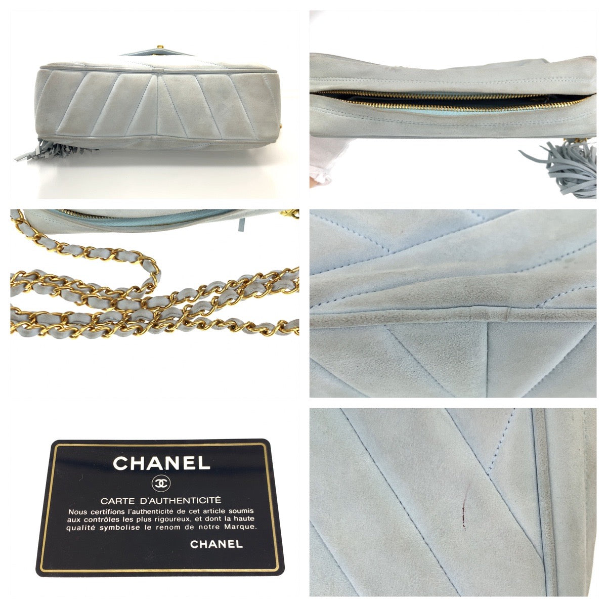 Top Quality Chanel Vintage Suede Fringe Crossbody Bag