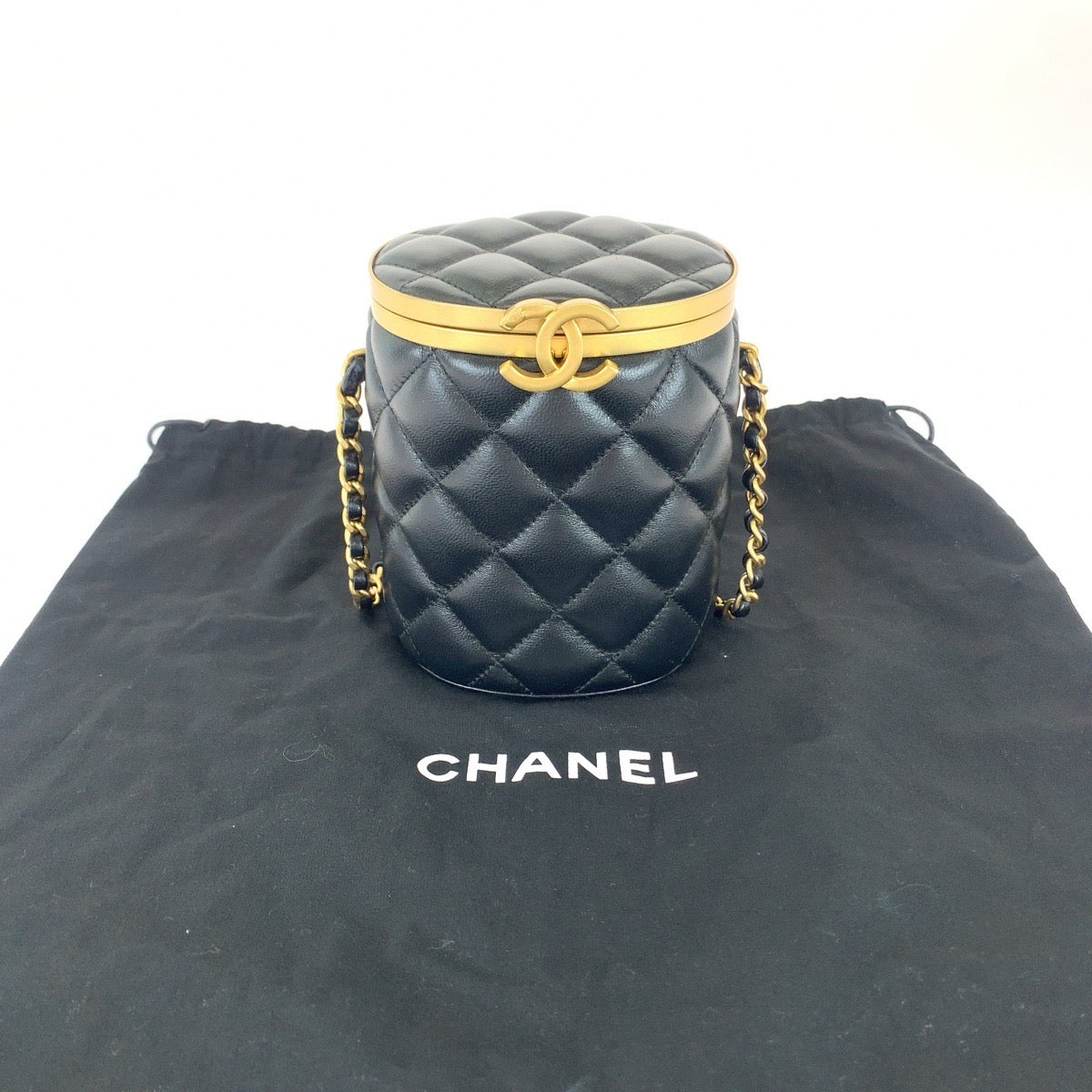 Top Quality Chanel Lambskin Matelasse Coco Mark Vanity Bag
