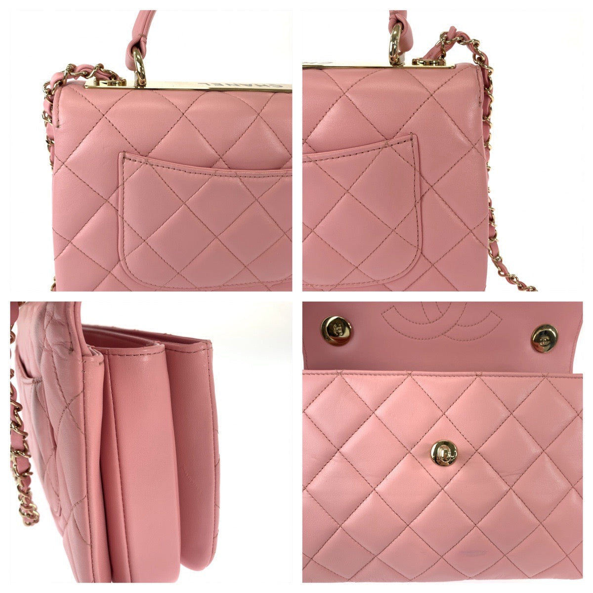 Top Quality Chanel Lambskin Matelasse Turn Lock Logo Handbag