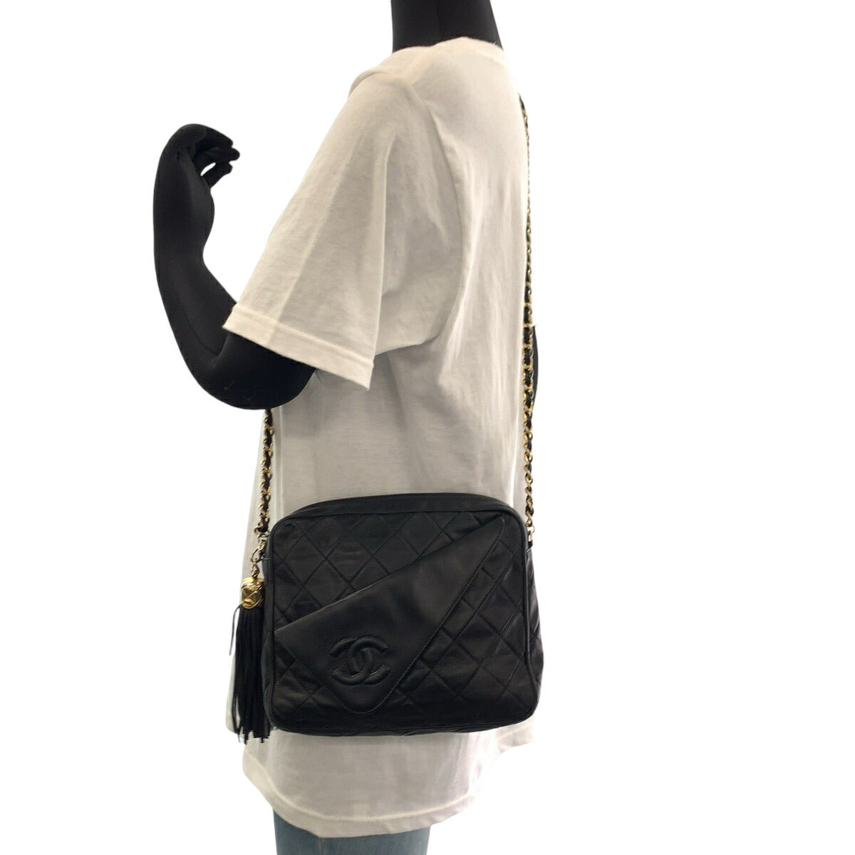 Top Quality Chanel Vintage Lambskin Fringe Tassel Shoulder Bag