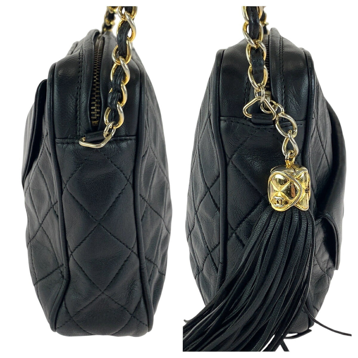Top Quality Chanel Vintage Lambskin Fringe Tassel Shoulder Bag