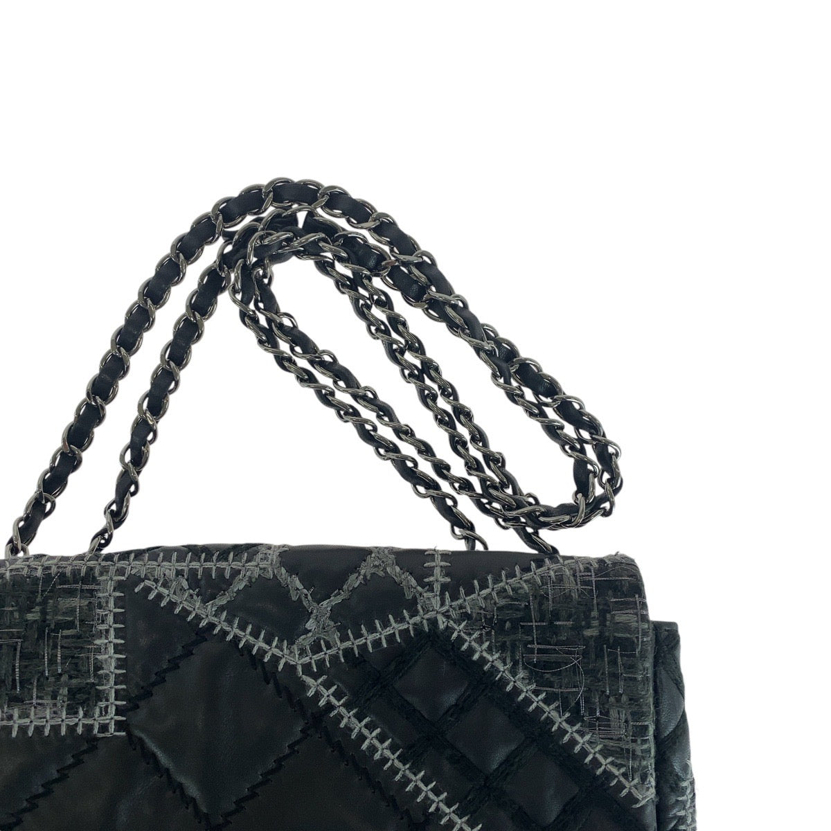 Top Quality Chanel Lambskin Tweed Wild Stitch Patchwork Shoulder Bag