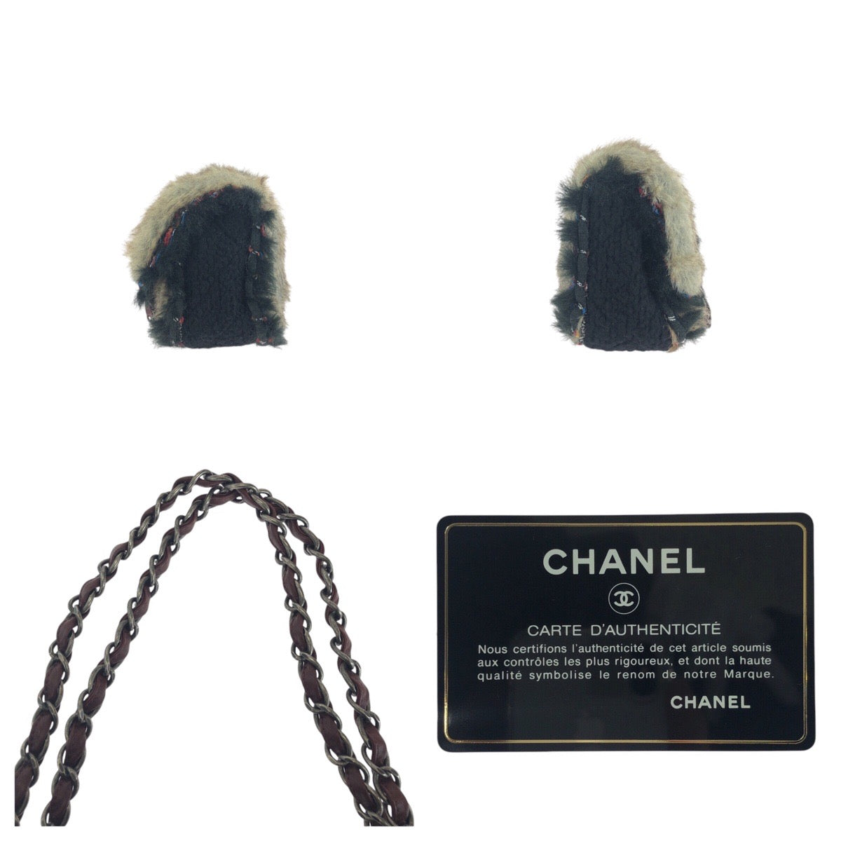 Top Quality Chanel Vintage Coco Mark Turn Lock Fur Shoulder Bag