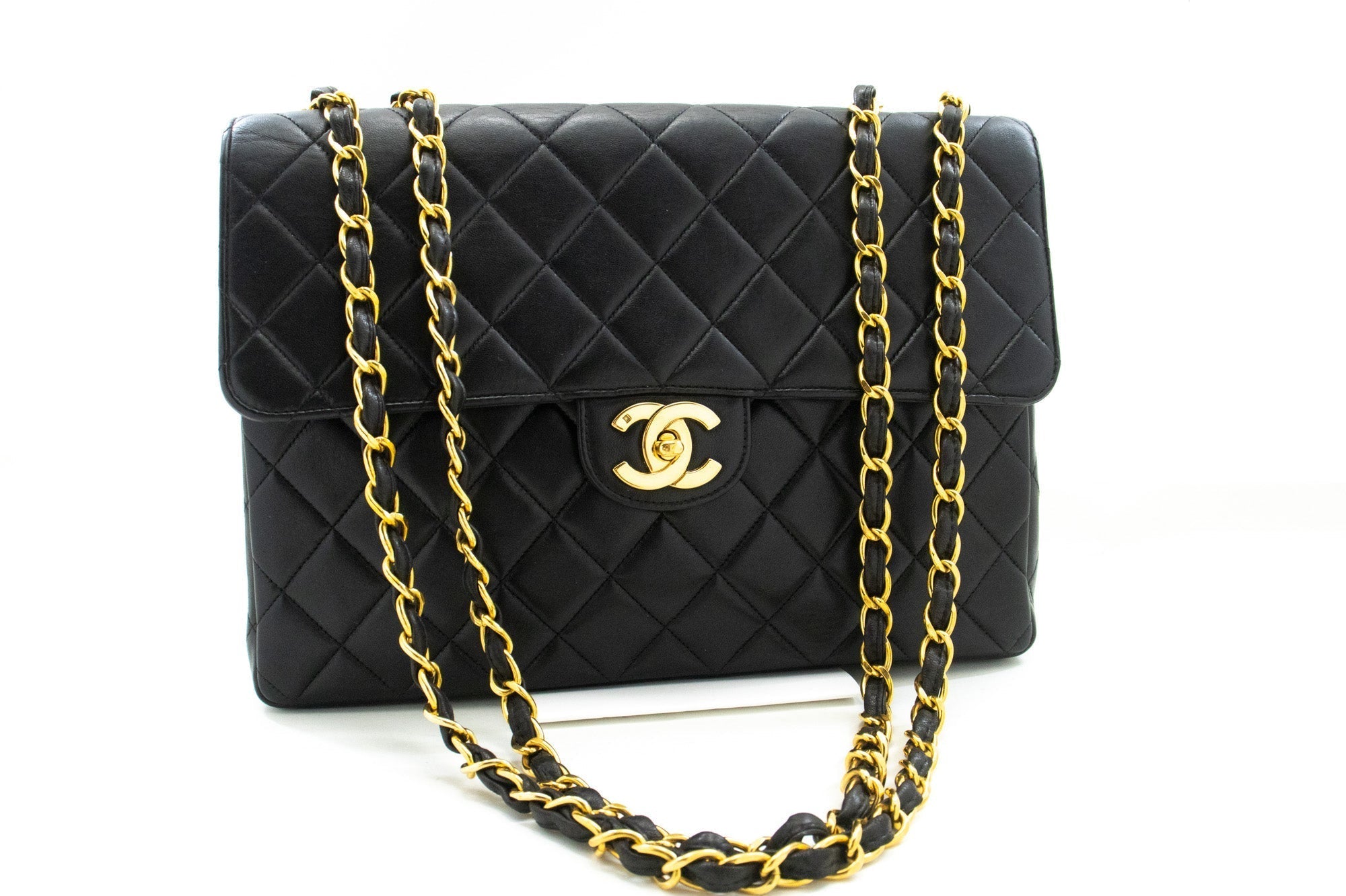 Top Quality Chanel Classic Large 11 Chain Shoulder Bag New Black Lambskin