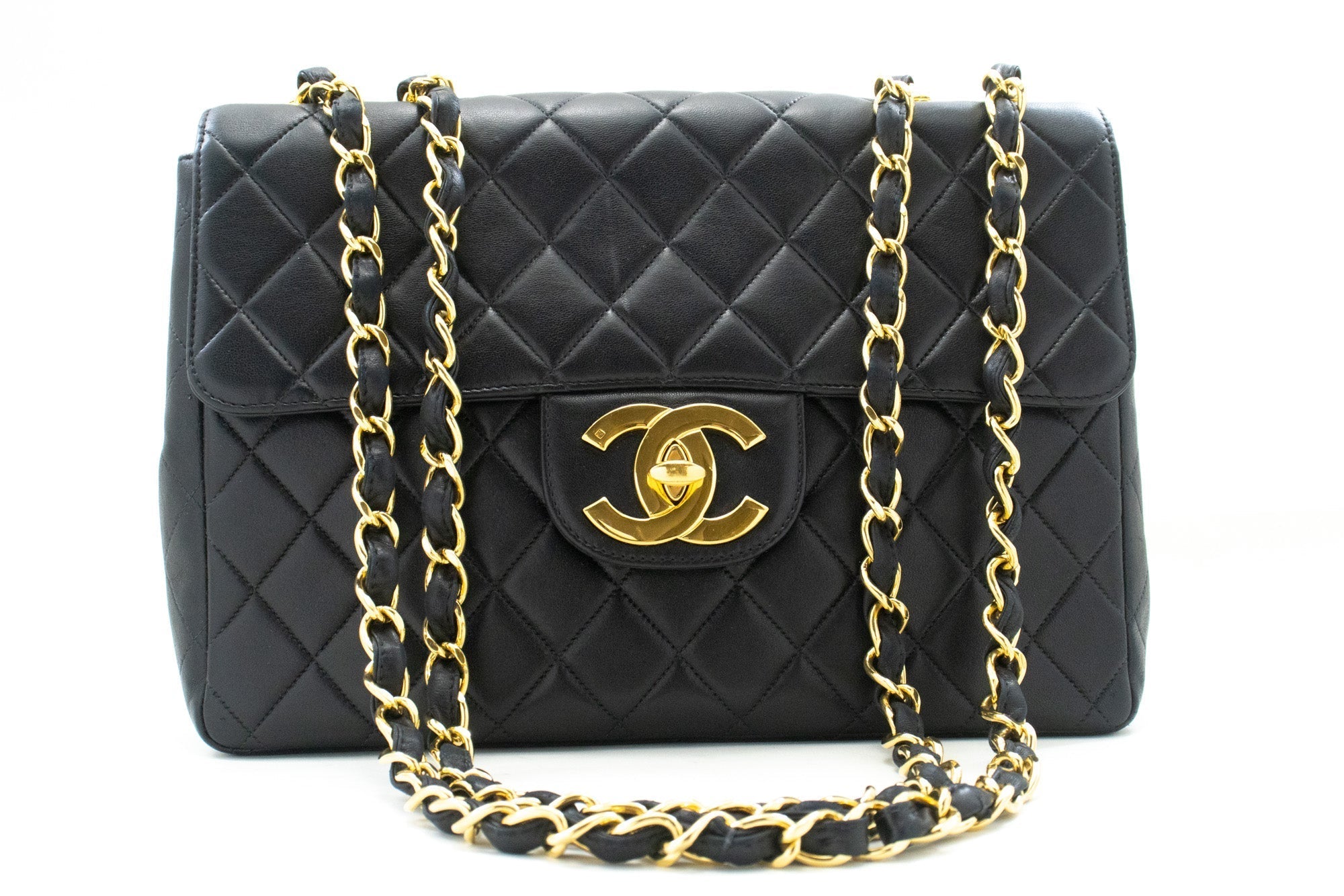 Top Quality Chanel Classic Large 11 Chain Shoulder Bag New Black Lambskin