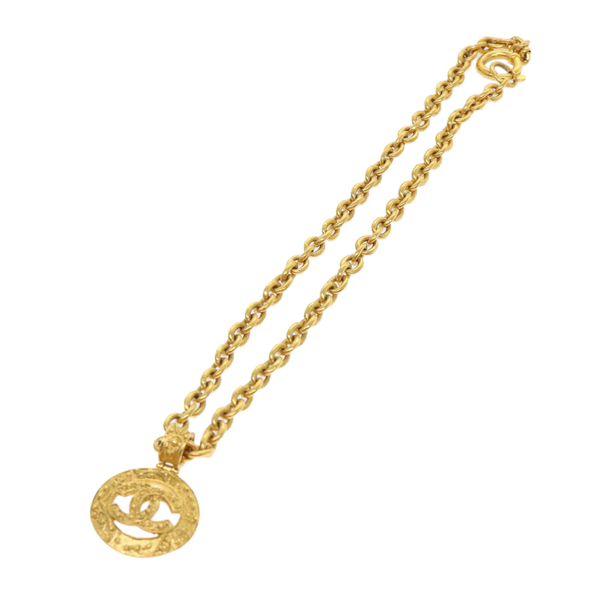 Top Quality Chanel Chain Necklace Gold Tone CC Auth 47582A