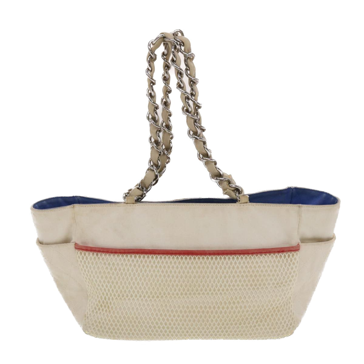 Top Quality Chanel Chain Tote Bag No5 Canvas White CC Auth 49901