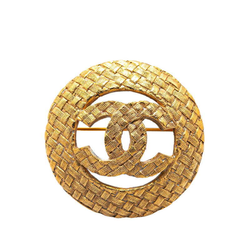 Top Quality Chanel Vintage Coco Mark Brooch Gold Plated