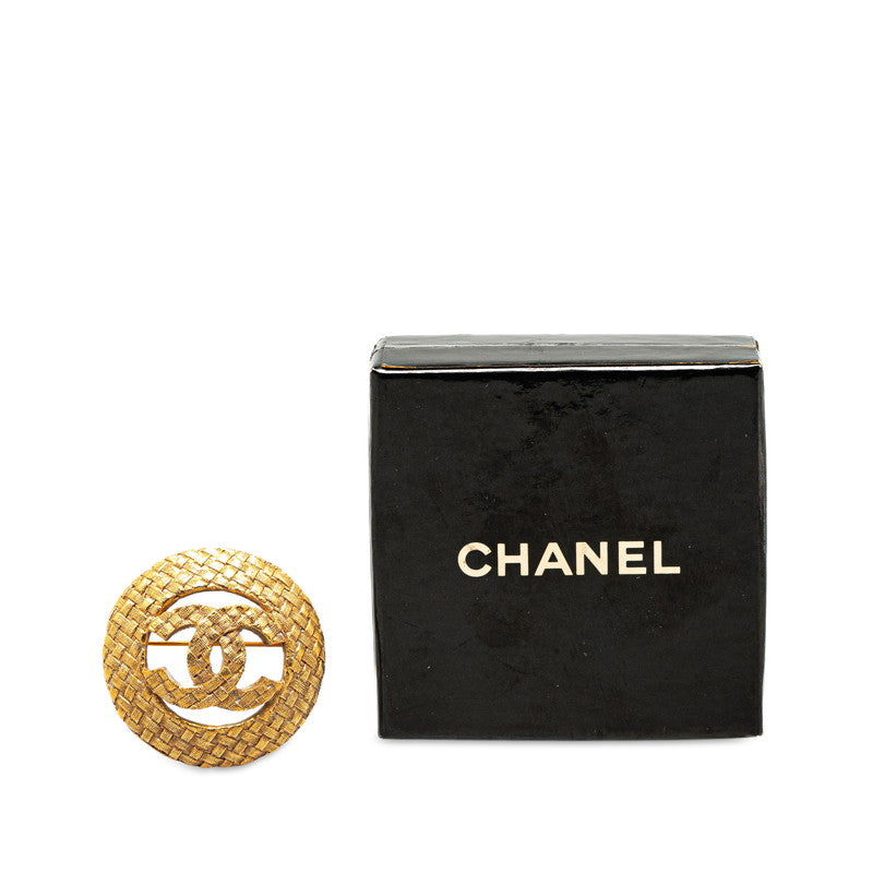 Top Quality Chanel Vintage Coco Mark Brooch Gold Plated