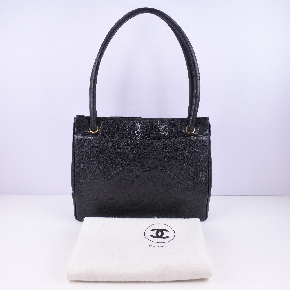 Top Quality Chanel Caviar Skin Tote Bag Black