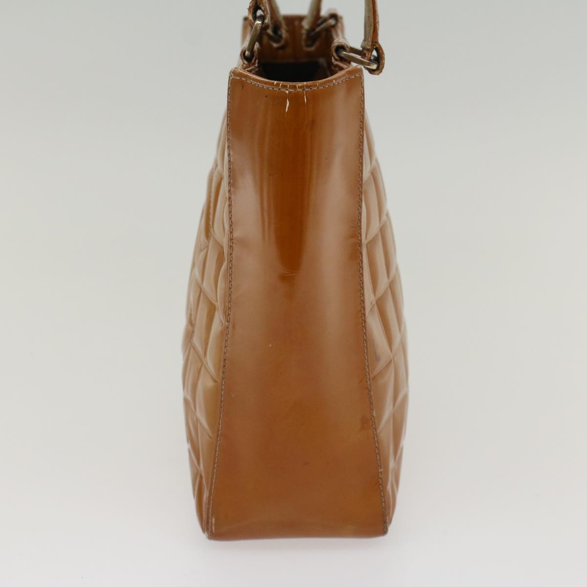 Top Quality Chanel Choco Bar Shoulder Bag Patent leather Yellow CC Auth 53382