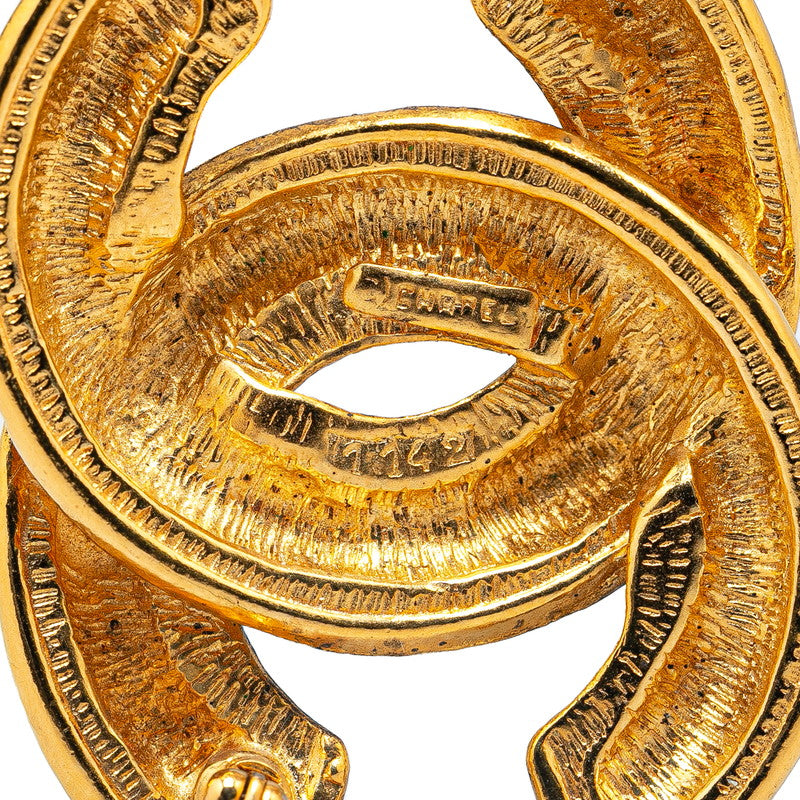 Top Quality Chanel Vintage Matelasse Coco Mark Brooch Gold Plated