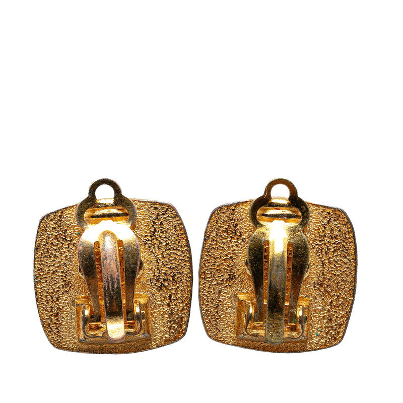 Top Quality Chanel Vintage Coco Mark Earrings Gold Black