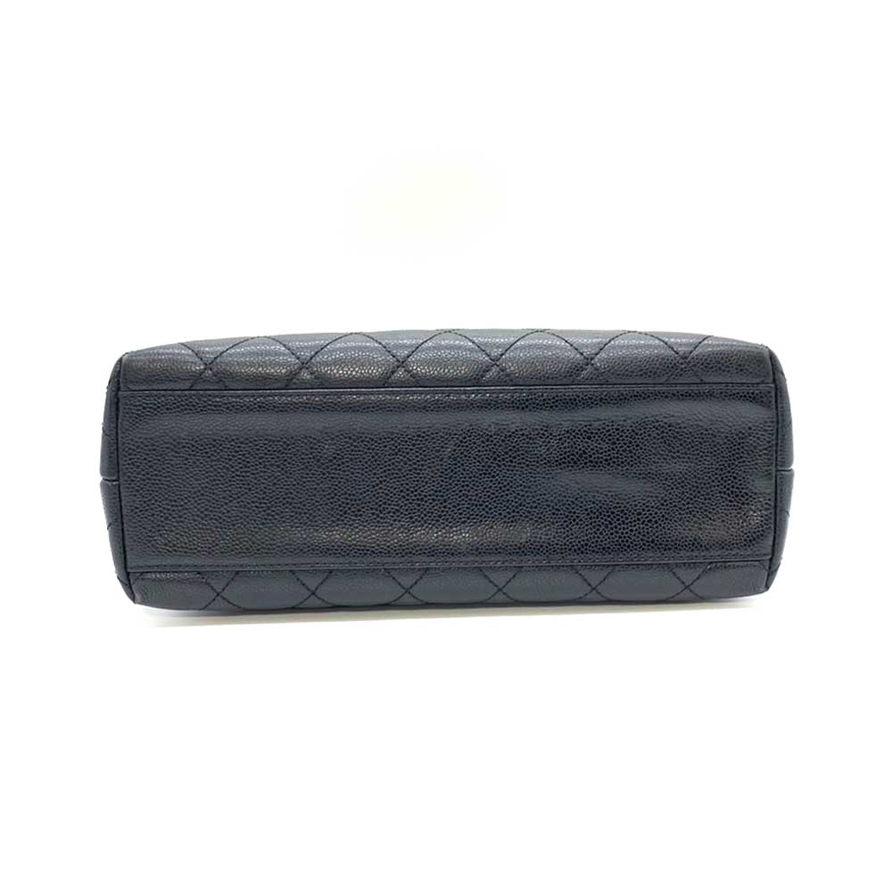 Top Quality Chanel Caviar Skin Kelly Handbag Black Gold Hardware