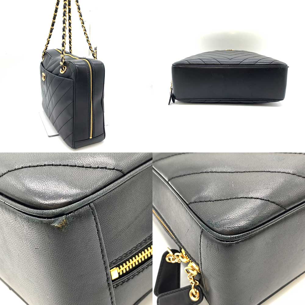 Top Quality Chanel Lambskin V-Stitch Chain Shoulder Bag