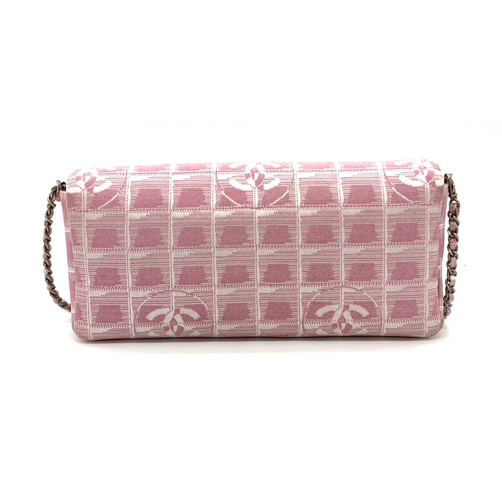 Top Quality Chanel Nylon Jacquard Chain Shoulder Bag Pink