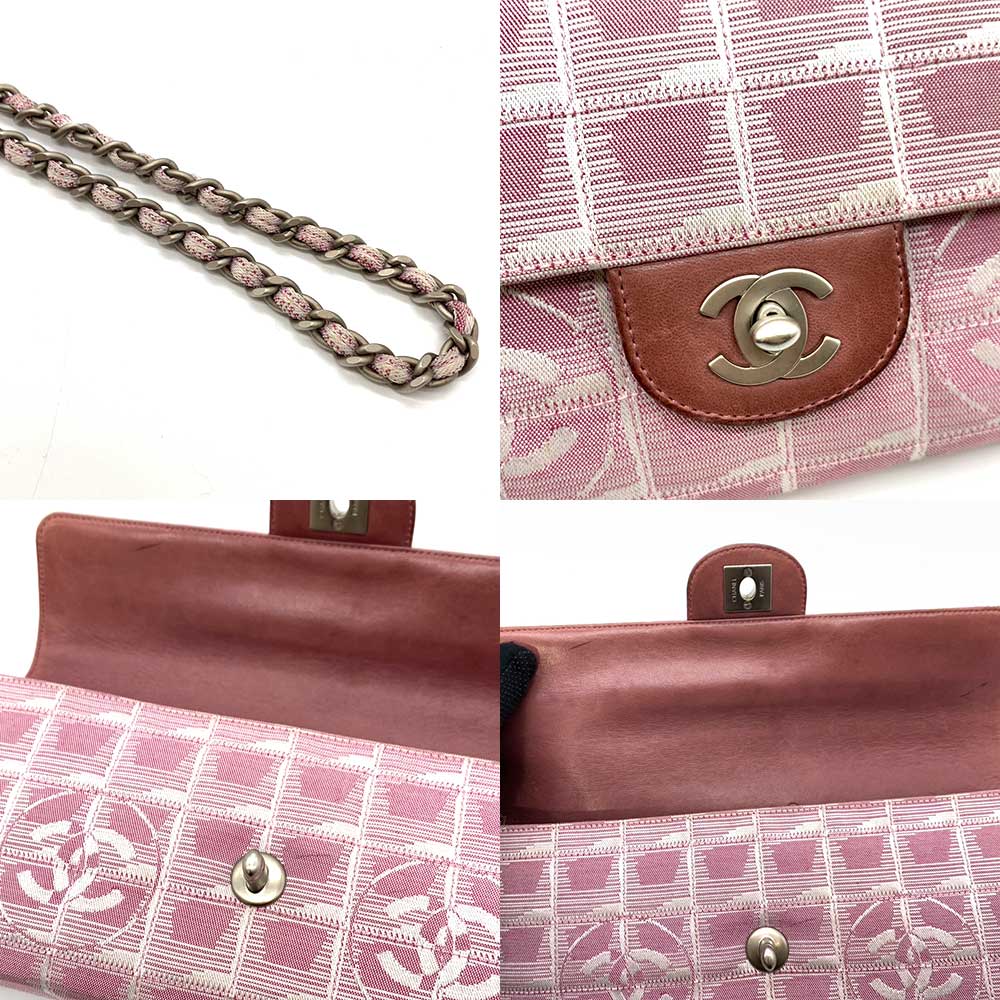 Top Quality Chanel Nylon Jacquard Chain Shoulder Bag Pink