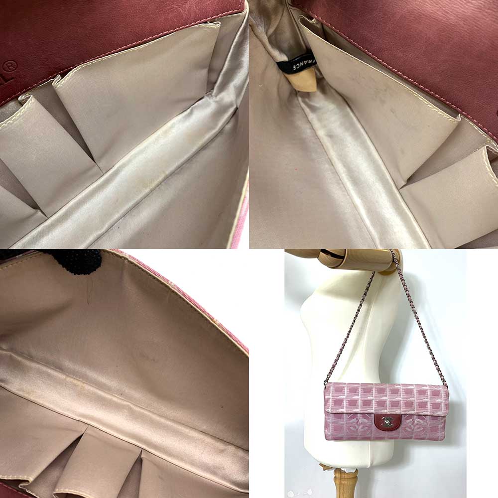 Top Quality Chanel Nylon Jacquard Chain Shoulder Bag Pink