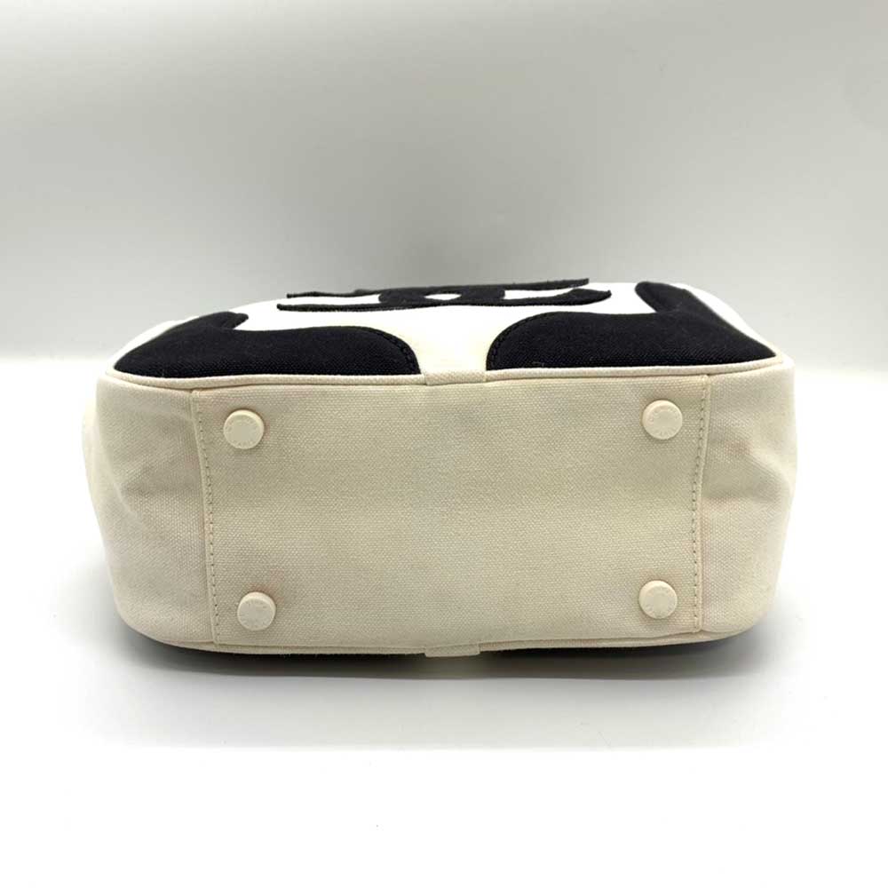 Top Quality Chanel Canvas Marshmallow Handbag Ivory Black