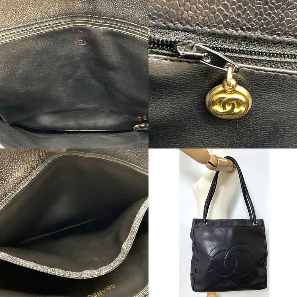 Top Quality Chanel Caviar Leather Tote Bag Black