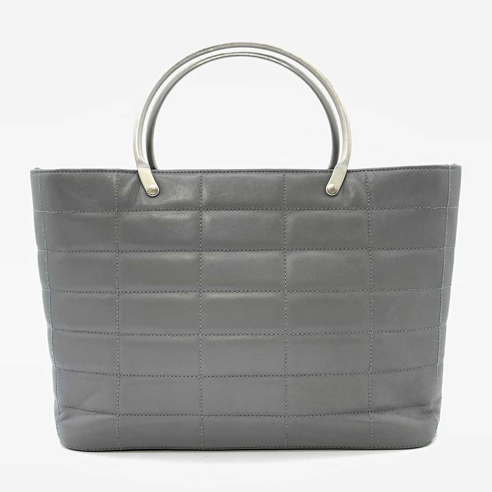 Top Quality Chanel Chocolate Bar Handbag Gray Leather