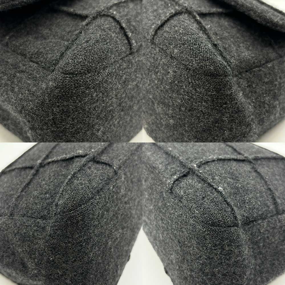 Top Quality Chanel Wool Canvas Chain Shoulder Bag Gray